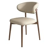 Seitlicher Esszimmerstuhl aus Kunstleder mit Kissen, wasserdichter Oberfläche und Holzbeinen, Armlehnstuhl aus der Mitte des Jahrhunderts für Küche, Restaurant und Wohnzimmer, Schlafzimmer