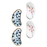 DOITOOL Essstäbchenhalter 4 Stück aus Keramik Japanischer Stil Rutschfestes Essstäbchenablage für Haushalt und Restaurant