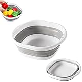 TAIHE Faltbare Waschschüssel, Tragbares Spülschüssel Faltbar, 5L Mehrzweck Camping Waschbecken, Faltschüssel Klappbar Waschwanne Aufbewahrungsbehälter für Hause Küche Camping (Grau)