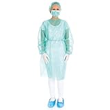 FRANZ MENSCH 50 Stück Hygostar Schutzset PP, grün, 5-teilig, Karton, Schutzset, Schutzkittel, Baretthaube