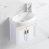Keramik Eck Waschbecken,Eckwaschbecken Mit Unterschrank,Hängewaschbecken,Waschbecken Wandmontage,Aufsatzwaschbecken Oval,Gäste Wc Waschbecken Mit Unterschrank,Eck-Sockelwaschbecken(Right)