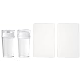 NULYLU 4 Stück Teiliges Transparentes Nail Art Stamper mit Jelly Köpfen und Langlebigen Nail Stamping Plates für DIY Maniküre Präzises Stempeln Geeignet für Anfänger und Profis