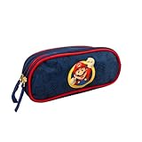 mybagstory Super Mario Federmäppchen, Doppelfach, 22,5 x 9,5 x 7,3 cm, Reißverschluss, für Jungen, Grundschule, Super Mario Blau, Kinder, Klassisch