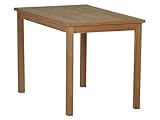 MiaMöbel Gartentisch 120x70 cm Gartenmöbel Outdoor Modern Massivholz Teak Honig