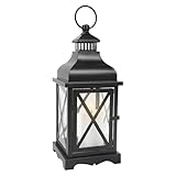 Lzqphantom Schwarze Metall Grablaterne Friedhof Wetterfest Windlicht groß Outdoor Garten Kerzenlaterne Dekorative Laternen für draußen Höhe 36 cm