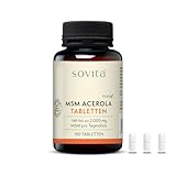 MSM plus Vitamin C aus Acerola | 1.000 mg MSM pro Tablette | Hochreine Schwefelverbindung | Unterstützt Knochen, Haut & Immunsystem |120 Tabletten