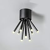 PEHUB 9 Köpfe, kreativ, modern, 9 W, 360 °, schwenkbar, Deckenleuchte, LED, Deckenpaneel aus Aluminium, EPI-Lalmnen, Innendekoration, Haushalt, hohe Helligkeit (Farbe: Schwarz)