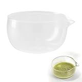 350 ml Saucenschale,Matcha-Schale aus Glas mit Ausgießer,Matcha Schale,Matcha Schale mit ausgießer,Matcha Schüssel,Glasschüssel Servierschalen Set,Matcha Bowl für die Küche zu Hause, Transparent
