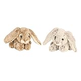Kaninchen Kuscheltier Hase 23 cm Grau und Braun Plüschtier Stofftier Plüsch Hasen (2 Stück)