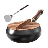 Non -Stick - -Set - Kochkochgeschirr mit Eisenkochtöpfen - Flachbodenbratenpfanne mit Deckelspatel, Kochgeschirrküchenversorgungen für alle Öfen, elektrisches Kochfeld, Grill BBQ Camping