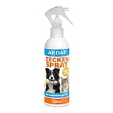 ARDAP Zeckenspray 250ml zur Anwendung am Tier - Bis zu 4 Wochen zuverlässiger, natürlicher & langanhaltender Schutz vor Zecken, Flöhen, Läusen & Milben (PT19)