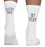 TODO Fahrradsocken Herren und Damen. Atmungsaktive Rennrad Socken. Motiv Fahrrad-Socken Herren, Radsocken Herren (Guter Rad is Teuer 43-46)