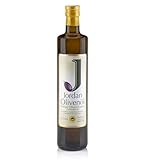 Jordan Olivenöl | Natives Olivenöl Extra [ 0,75 l ] - von der griechischen Insel Lesbos | traditionelle Handernte | Kaltextraktion am Tag der Ernte | Elegante schmale Glasflasche mit Ausgießer