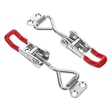 ULTECHNOVO 2 Stück Schubladenbehebungsperre Schubladen-gleitklemme Verstellbare Schubladenbefestigungsklemme Schwerlastschalter Mini-kniehebelspanner Knebelverschlüsse Rostfreier Stahl Silver