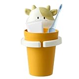 Zahnputzbecher - Wandzahnbürstenhalter mit Cartoon-Muster, ohne Bohren, Badezimmer mit Spülbecher | wandmontierte Gabel des Bürsten-Organizers