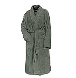 LINNICK Pure Bademantel Velours - olivegrün - M