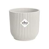 elho Vibes Fold Rund Mini 9 Pflanzentopf - Blumentopf für Innen - 100% recyceltes Plastik - Ø 9.3 x H 8.8 cm - Weiß/Seidenweiß
