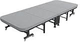 HGOuhK Klappbett Klappbett, Einzelbett mit Memory Foam-Matratze, tragbares Einzelbett, Gästebett, Ausziehbett, Stabiler Metallrahmen Liegestuhl Klappbar(190x60x30cm)
