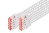 DIGITUS LAN Kabel Cat 6 - 0,5m - 10 Stück - RJ45 Netzwerkkabel - S-FTP Geschirmt - Kompatibel zu Cat6A und Cat7 - Grau