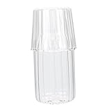 Ipetboom Transparentes Karaffen Set aus Hochborosilikat Hitzebeständig und Formstabil Multifunktionale Wasserkaraffe für Schreibtisch und Schlafsaal Großes Fassungsvermögen für