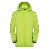 Regenjacke Herren Damen Wasserdicht Sonnenschutz Packbare Ultraleichte Windjacke Fahrrad Regenmantel mit Kapuze Einfarbig Outdoorjacke Atmungsaktiv Dünne Ölzeug Sommerjacke regenponcho für Herren