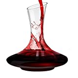 ZLFX 1500 ml Weinkaraffe aus Glas, Rotweinkaraffe, mundgeblasenes bleifreies Kristallglas, Weinkaraffe, Weinbelüfter, Zubehör für Weinliebhaber Belüfter