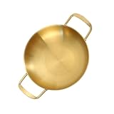 ERINGOGO Mini Meeresfrüchte Topf Poliert Langlebig mit Breiten Griffen Hitzebeständig Vielseitig für Küche Kantine Outdoor Camping Portabel Goldfarben