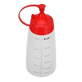 Veemoon Dickwandige Quetschflasche mit Messskala Auslaufsichere Squeeze Flasche für Ketchup Salatdressing und Soßen Bpa freies Material als Gewürz quetschflasche für Präzise Dosierung