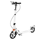 Best Sporting Scooter Erwachsene und Kinder,Faltbarer Scooter Für Erwachsene Mit Handbremse Cityroller Tretroller Weiß