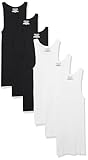 Amazon Essentials Herren Leichte Tankunterhemden, 6er-Pack, Schwarz/Weiß, XL