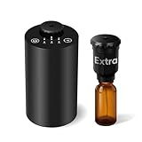 Wasserloser Diffusor für ätherische Öle für den batteriebetriebenen Heimgebrauch, kabellos, Schwarze Aluminiumlegierung, Zwei Zerstäuber-Sets