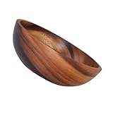 COLLBATH Holzschale aus Massivem Holz Dicke Handgefertigte Obst und Salatschüssel Lebensmittelecht Glatte Oberfläche Vielseitig für Küche und Haushalt