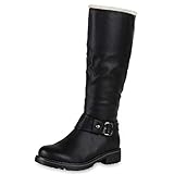 SCARPE VITA Warm Gefütterte Damen Stiefel Biker Boots Winter Bikerstiefel 127167 Schwarz Black 39