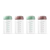 Premium-Glasflaschen für Muttermilch, 4 Stück, 180 ml, spülmaschinen-, gefrier- und mikrowellengeeignet (Glasflaschen für Muttermilch, 4 x 180 ml)