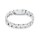 BIAIHQIE Männer Einäscherung Schmuck 316L Edelstahl Motorrad Kette Armband Verschiedene Farbe Memorial Urne Armreif Halten Asche-Silberton-20cm