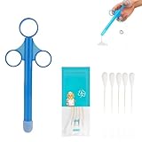 Schmiermitte Applicator, 2er Set Blaue Wiederverwendbare Vaginal Analspritze 6,8cm und 5 Medizinische sterile Riesen Wattestäbchen 20cm, Kompakt Hygienisch für Intimpflege, Reinigung Tierbehandl