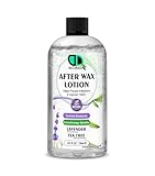 After Wax Lotion mit Lavendel und Teebaumöl – beruhigt und beruhigt die Haut, spendet Feuchtigkeit und pflegt, verhindert eingewachsene Haare und Stöße, beschleunigt die Hautheilung, kühlendes Gefühl
