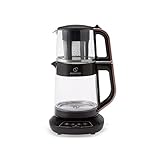 Karaca Çaysever 3-in-1 Glas-Teemaschine, Wasserkocher & Babynahrungswärmer, 1700W, Roségold, 0,8L Glasteekanne, 1,5L Wassertank, Englische Sprachfunktion, BPA-freing