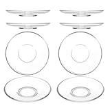 HOLIDYOYO 8 Stück Runde Glas Teeteller Transparent 9x9cm mit Rutschfester Untertasse Snack und Teebeuteluntersetzer für Kaffee und Teegenuss
