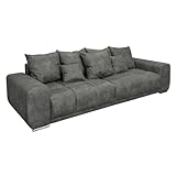Riess Ambiente Extravagantes XXL Sofa ELEGANCIA 285cm grau inkl. Kissen Bigsofa Große Polstercouch Wohnlandschaft