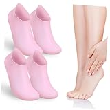 LOLIPPYY 2 Paare Xl Silikon Feuchtigkeitsspendende Socken mit Gel Spa Fußschutz Rutschfeste Fußpflege für Trockene Rissige Haut als Sleep Socks für Frauen Geschmeidige Fußabdeckung