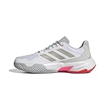 adidas Damen Courtjam Control 3 Tennis Shoes Tennisschuhe, Cloud White/Iron Metallic/Lucid Red