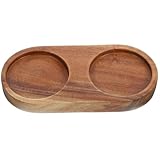 FIXOSHEE Salz und Pfefferstreuer Holztablett Langlebiger Mühlenständer mit Sicherem Stand Multifunktional Nutzbar als Flaschenhalter für Küche und Besondere Anlässe