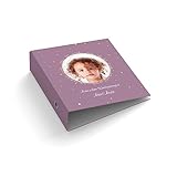 Ringordner | Ordner | personalisiert mit Foto + Text | Sterne | Blätterkranz | Mit Griffloch | für DIN A4 | 7,4 cm breit | Kindergartenzeit | Baby