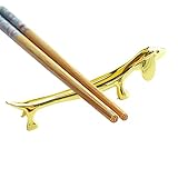 4 Stücke Messerbank Set, Stäbchen Halter Edelstahl Hirsche Figur Essstäbchen, Essstäbchen Ablage Süßes Dackel Design, Hund Form Besteckhalter Für Messer Gabel Löffel, Messerbänkchen Stand Löffel