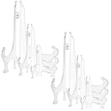 6 Stück Kunststoff-Staffeleien, 4/6/8 Zoll, Acryl-Tellerständer, mehrere Größen, Staffeleiständer, transparenter Präsentationsständer, dekorativer Tellerhalter für Bilder, Fotos, Rahmen, Teller