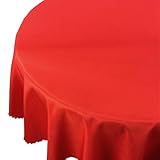 Tischdecke Fleckenresistente Tischtücher Abwaschbar Pflegeleicht Lotus Effekt Rot Rund Durchmesser: Ø 80 cm