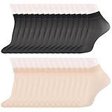 ZOCONE 30 Paar Durchsichtige Strümpfe Damen Nylon Socken Dünne Feinstrümpfe Damen Kurz Seidenstrümpfe Knöchelsocken Nylon Strümpfe Transparent Feinstrumpfsöckchen Sommer Seidenfein 34-41