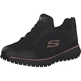 Skechers Damen Squad Sr Sneaker, Black Flat Knit Rose Gold Trim, 39 EU