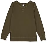 Amazon Essentials Damen Fleece-Sweatshirt mit Rundhalsausschnitt (in Übergröße erhältlich), Olivgrün, L